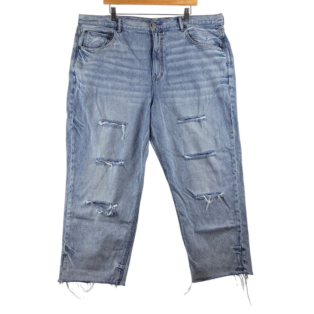 American Eagle 90's Boyfriend Crop Jeans Women's 20 100% Cotton Rainbow Pocket